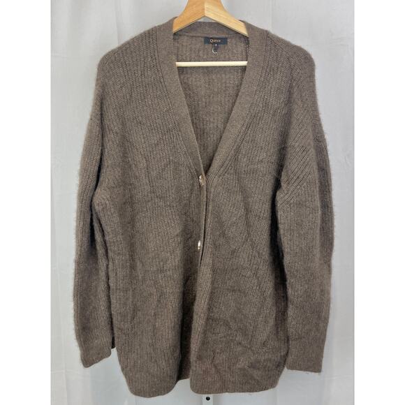QUINCE Mongolian Cashmere Oversized Boyfriend Cardigan Sweater Brown Size S - Picture 10 of 10